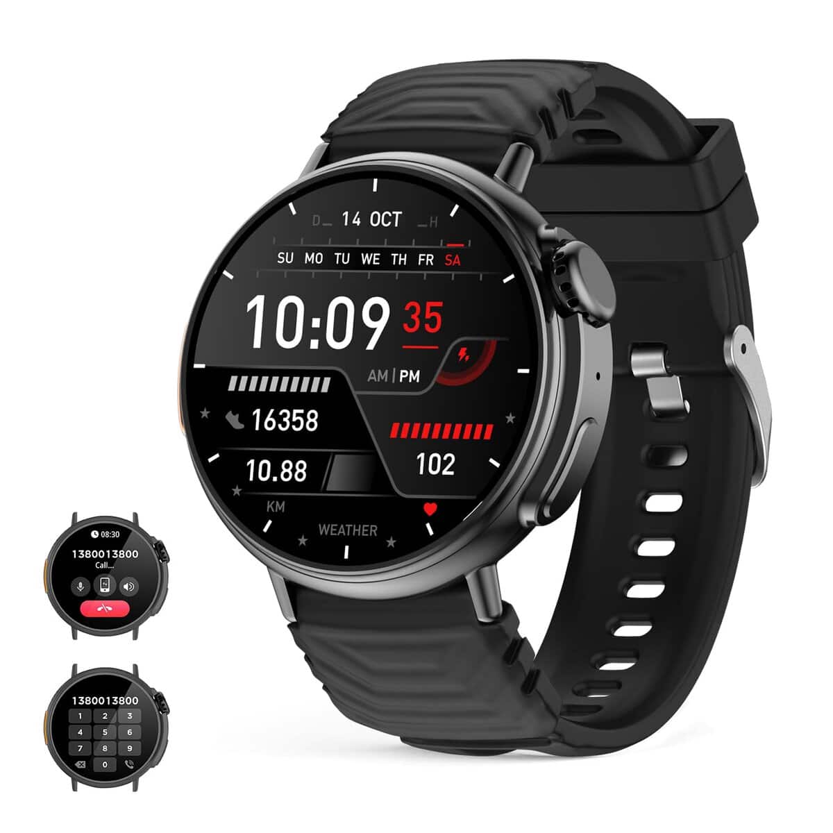 MISIRUN Reloj Inteligente Hombre Mujer Ultra con Llamadas,1.59" Redonda HD 360 * 360 Fitness Tracker Smartwatch Militar con 120+ Deportes Modos Monitor de Sueño/Podómetro para Android iOS