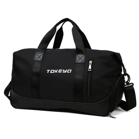 Bolsa Deportiva Tokeya unisex con compartimento para zapatos y bolsillo impermeable, 40L de capacidad.