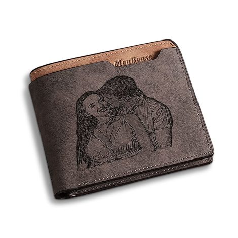 Bolso personalizado con foto, plegable y minimalista. Regalo creativo para padre, novio o hijo. (Marrón)