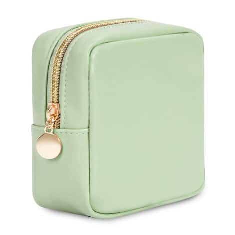 Bolso Maquillaje Mujer Portátil  Pequeño, Vegano, Verde Brillante. (Patente Pendiente)