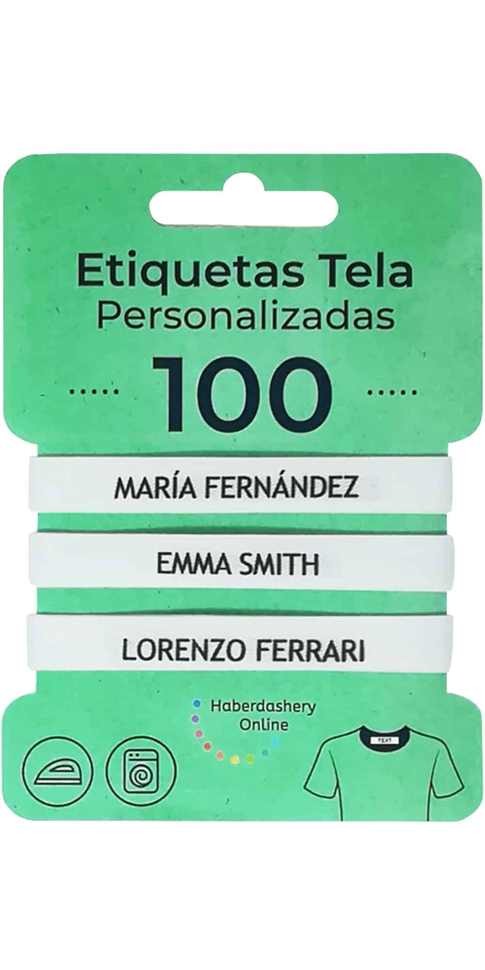 100 Etiquetas termoadhesivas personalizadas para ropa (PLANCHAR). Etiquetas de tela para planchar con CERTIFICADO ECOLÓGICO ideales para niños, bebés y abuelos. NOMBRE PERSONALIZADO.