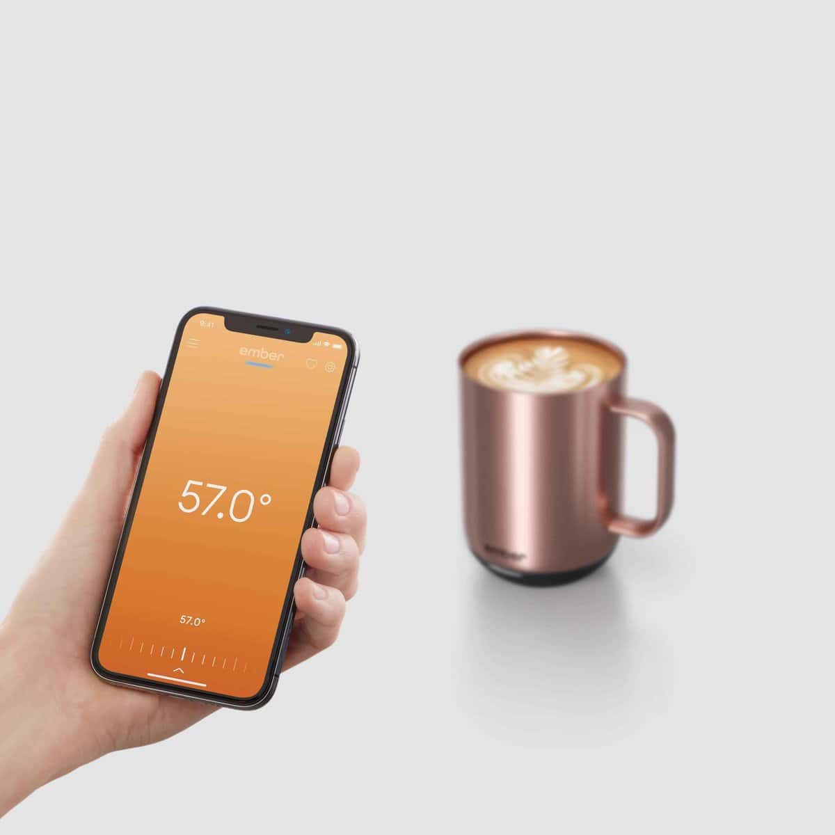 Ember NEW Temperature Control Smart Mug 2, 296 ml, Rose Gold, 1.5-hr Battery Life - App Controlled Heated Coffee Mug