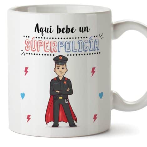 Tazas MUGFFINS Policía, regalo ideal para trabajadores y amantes del café, 350 ml de cerámica. ¡Adquiere aquí la de un auténtico SÚPER POLICÍA!