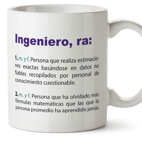 Tazas de Desayuno Originales para Regalar a Trabajadores Ingenieros con Mensajes Alegres y Divertidos.