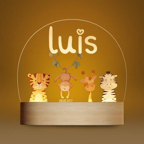 Lámpara Giftove personalizada con nombre, regalo único para bebés recién nacidos o bautizos, luz nocturna infantil.