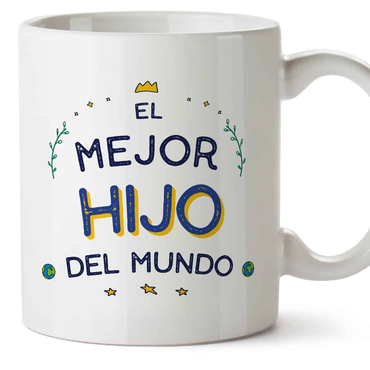 MUGFFINS Tazas para HIJO - En Español - El Mejor del Mundo - 11 oz / 330 ml - Regalo original y divertido