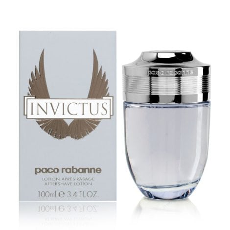 After Shave Loción Invictus de Paco Rabanne, frasco de 100 ml.