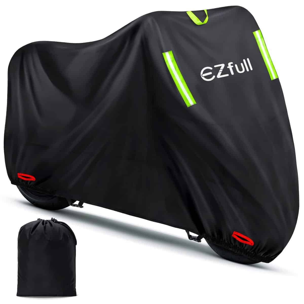 Funda protectora para Moto EZfull 210D Oxford Cubierta Impermeable A Prueba de UV, Agujeros de Bloqueo 245 x 125 x 105 cm y contra Viento, Bolsa de Almacenaje Negra