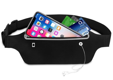 Bolsa deportiva Bioasis, elástica, transportable e impermeable para correr, fitness y ciclismo, con auriculares.