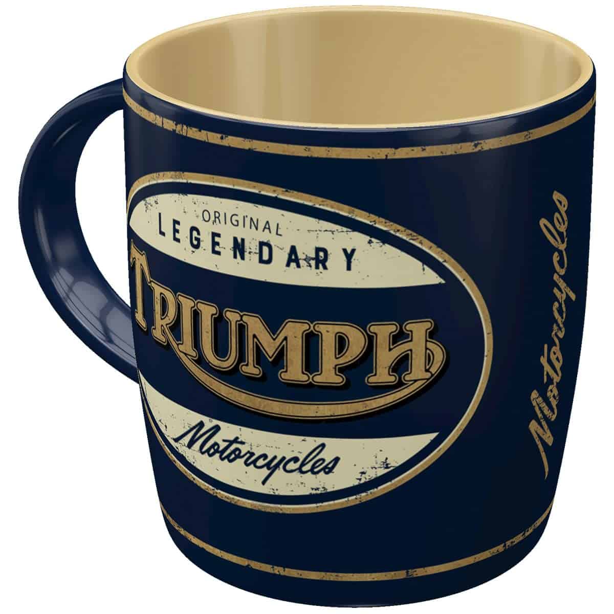 Nostalgic-Art Taza de café retro con logotipo de Triumph, idea de regalo para los fans de la motocicleta, taza de cerámica grande, diseño vintage, 330 ml