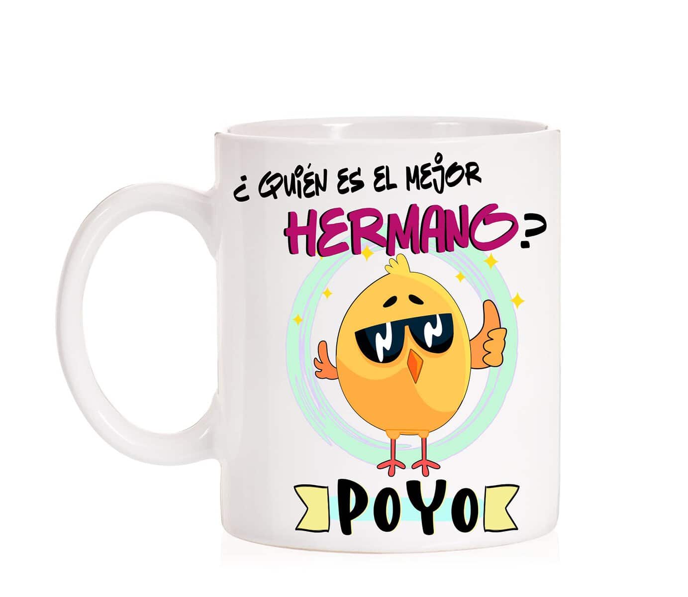 Taza ¿ Quién es el mejor hermano ? Po Yo. Taza divertida del pollo para regalo de hermanos