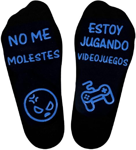 Calcetines ANOTION para juegos, divertidos y antideslizantes, regalo perfecto para jugadores. ¡No me interrumpas, estoy jugando videojuegos!