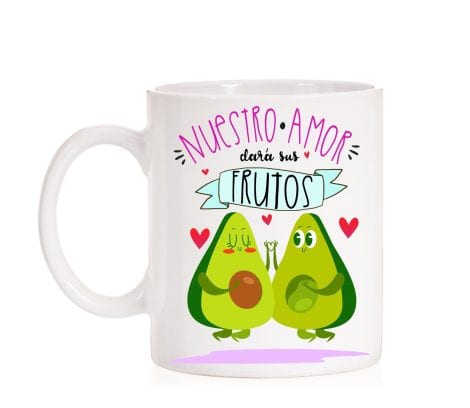 Taza Frutos del Amor – Regalo para enamorados, recién casados, hijos, embarazadas.