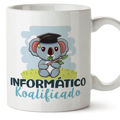 Tazas MUGFFINS para hombres INFORMÁTICOS – En Español – Koalificado/koalificada – 11 oz / 330 ml – Regalo original y divertido.