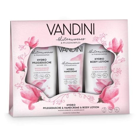 Set de regalo VANDINI Hydro con loción corporal y gel de ducha para pieles normales a secas. Kit de belleza corporal.