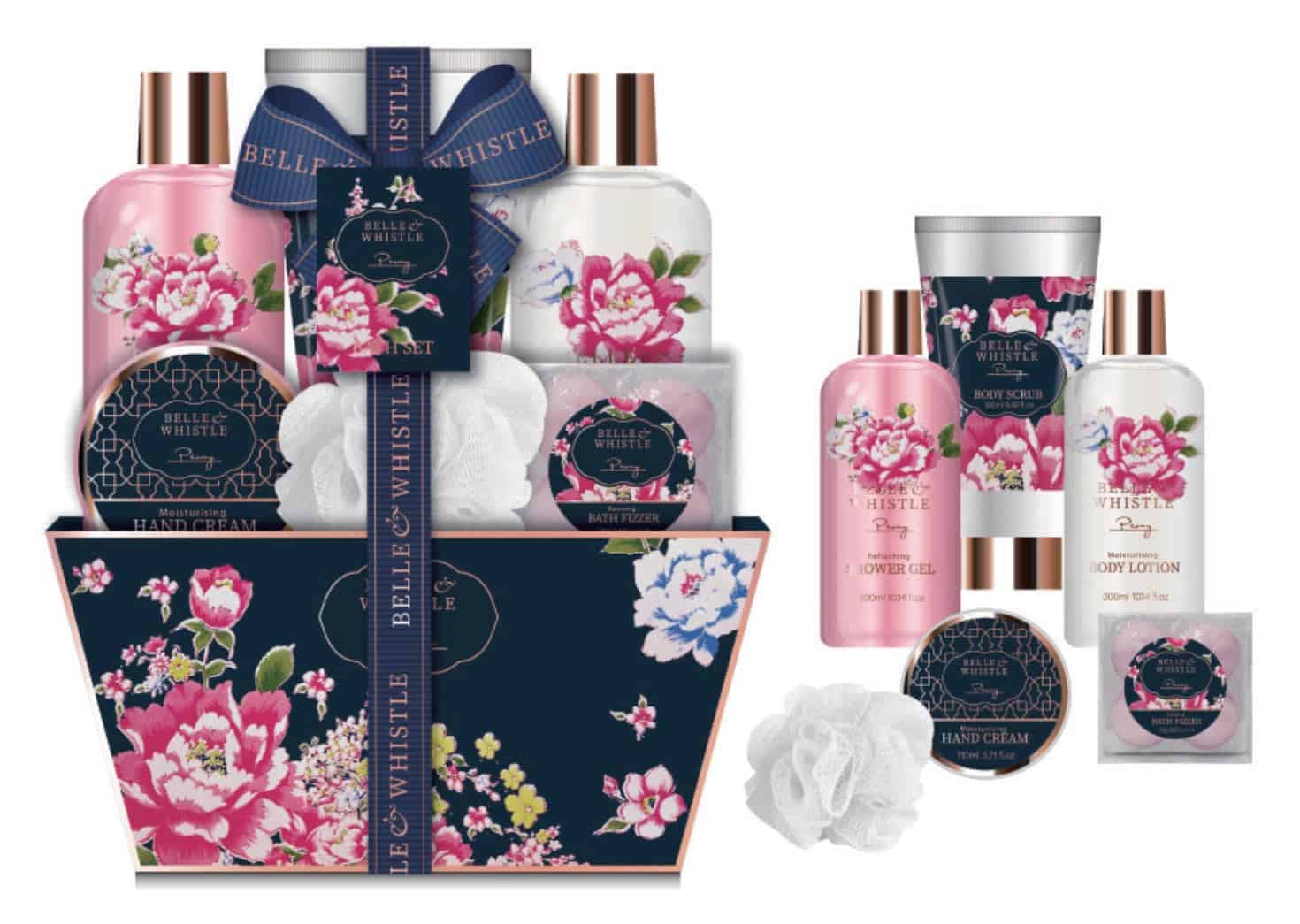 Caja de Regalo para Mujer | Productos de Baño Peonía | Idea Original de Regalo para Mujer | Cesta de Regalo Ideal para el Cumpleaños de Mamá |Belle & Wistle by Gloss!