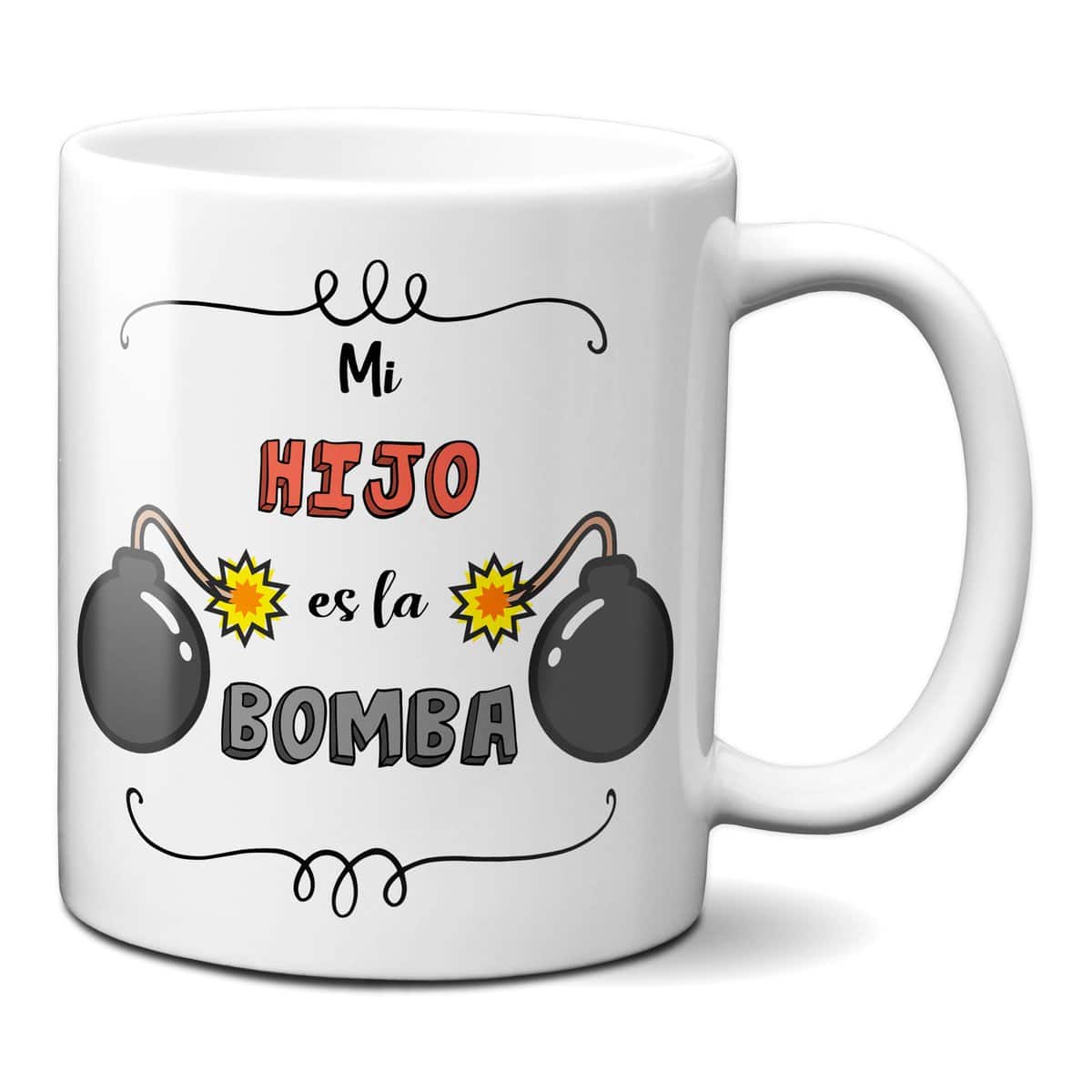 Planetacase Taza para Hijos - Mi Hijo es la Bomba - Regalo Original Familia Ceramica 330 mL