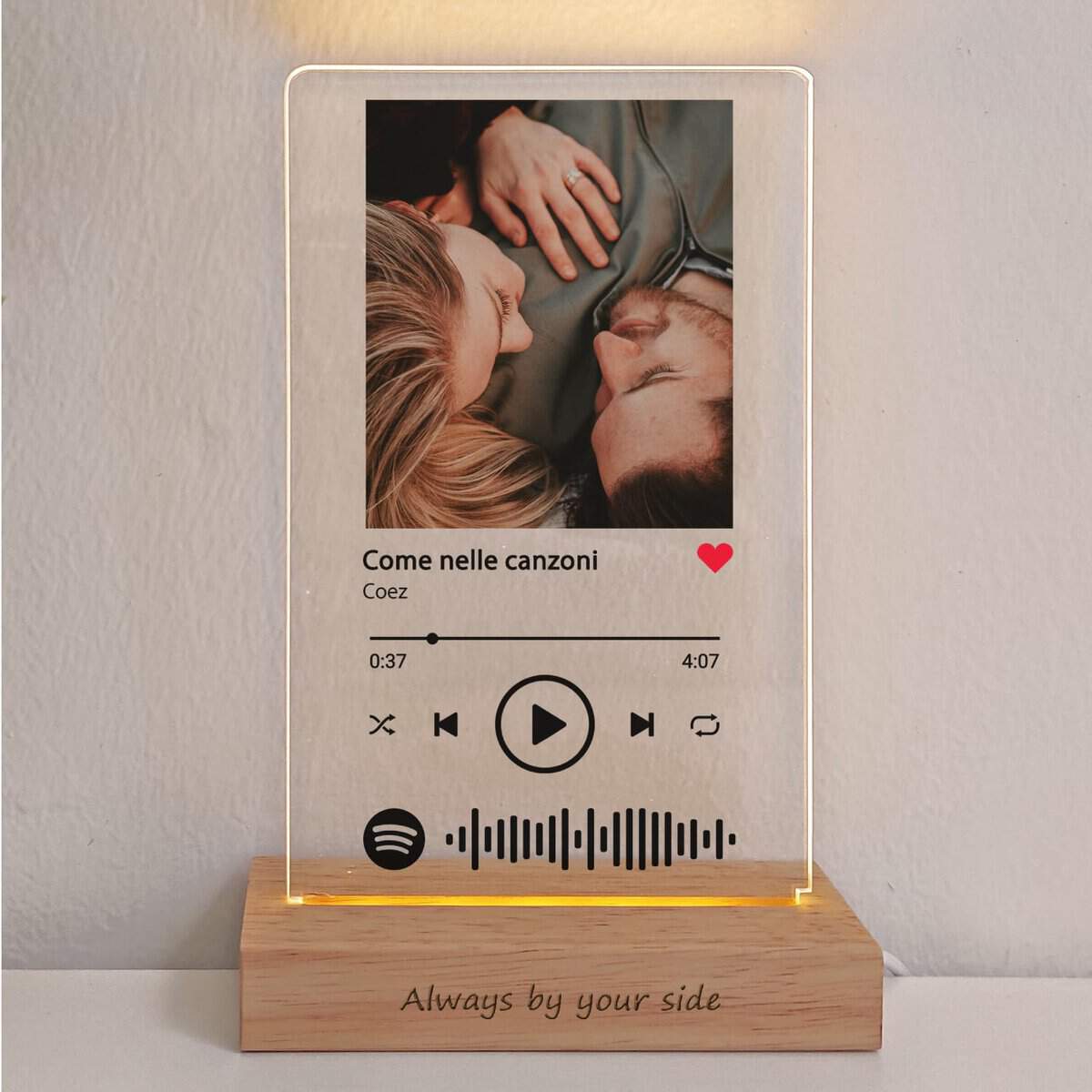 LAC Placa Spotify Personalizada Con Foto | Lampara Spotify Personalizada Con Luz Regalos Personalizados Para Hombre | Cuadro Spotify Personalizado Regalo Aniversario Pareja Novios, Novia, Madre