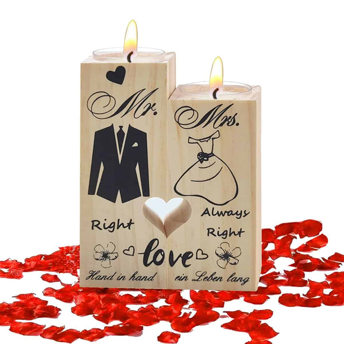 Forma del corazón Candelabro, Regalo Originales para Los Novios, Candelabro Regalo, Regalo Aniversario Boda, Regalo Aniversario Pareja Cumpleaños Navidad San Valentin Acción de Gracias