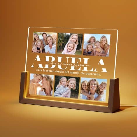 Lámpara Personalizada con Foto – Regalo único para la Abuela – Detalles Navideños o de Cumpleaños.