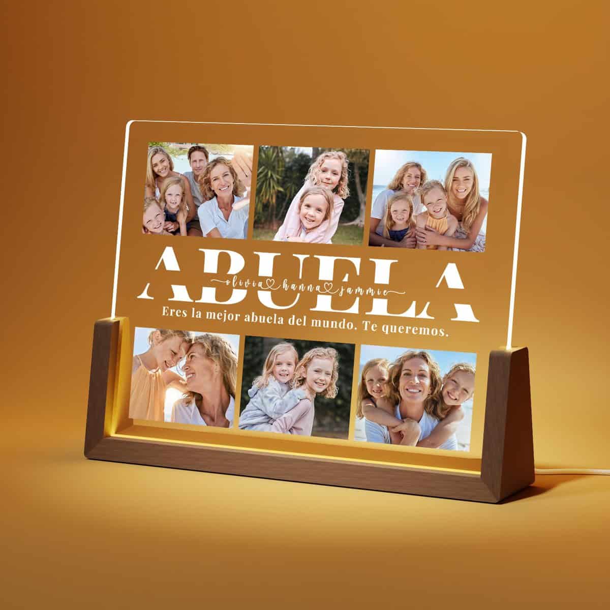 Giftove Lampara Personalizada con Foto - Regalo Personalizado para Abuela - Regalos Originales para Bisabuela - Ideas Regalos para Abuelas de Navidad Cumpleaños - Regalo dia de la Abuela