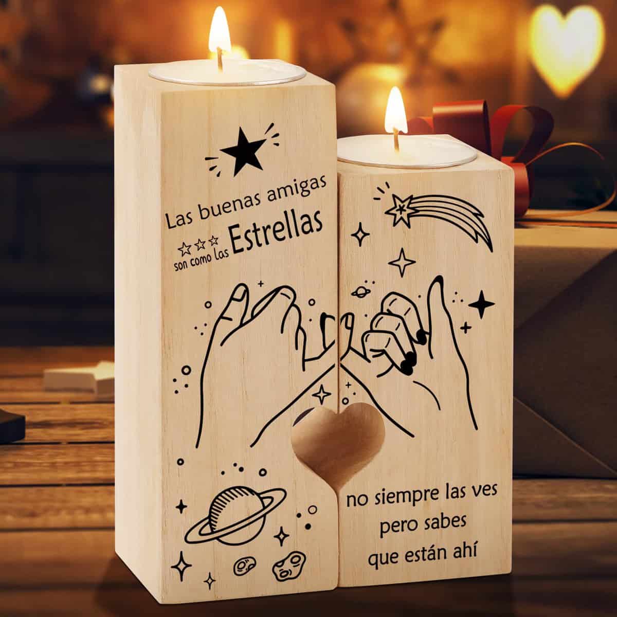 PRSENTLY Regalos Originales para Mujer Hombre, Candelabro Regalo para Mujer Amiga Amigo Hermana De Cumpleaños Navidad San Valentin