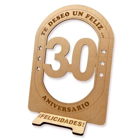 DIGIDU | Tarjeta de felicitación para celebrar 30 años de bodas de perlas | Regalo original para aniversarios de parejas.