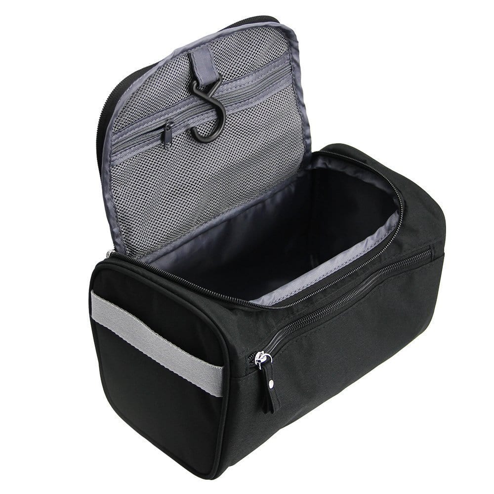 Neceser ONEGenug Impermeable Bolsa De Aseo Bolsa De Viaje Bolsa de cosmético Maquillaje Organizador con Gancho Consistente para Hombres/Mujeres/Niños (Negro)