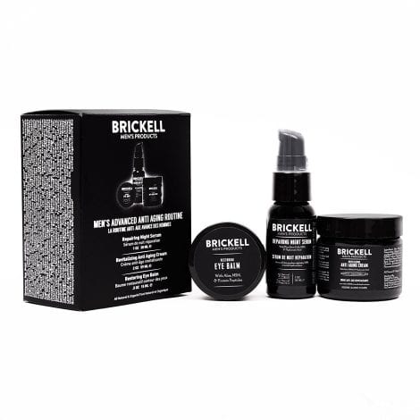 Productos para hombres de Brickell  Rutina avanzada contra el envejecimiento  Crema nocturna, Serum de Vitamina C y Crema para los ojos  Ingredientes orgánicos y naturales, con aroma.