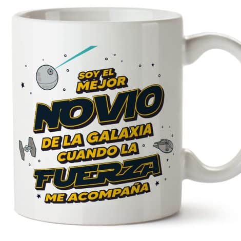 Tazas MUGFFINS para tu pareja – Diseño en español – Mejor Familia Galaxia con fuerza – 11 oz / 330 ml – Original y divertido regalo.