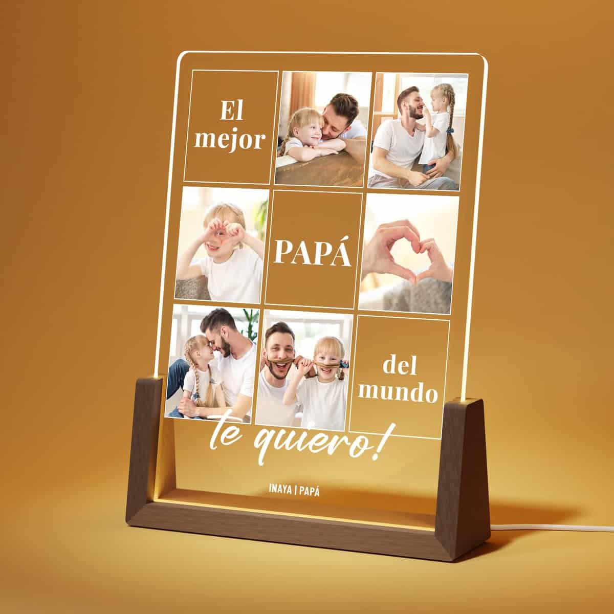 Giftove Lampara Personalizada con Foto - Regalo Personalizado para Papá - Regalos Originales para Papá - Ideas Regalos para Papá de Navidad Cumpleaños - Regalo dia de la Padre