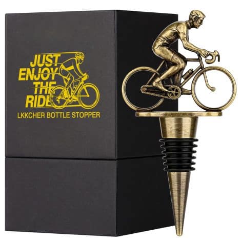 Tapón de vino en forma de bicicleta, accesorios para vino, regalos para hombres en cumpleaños, San Valentín, esposo, padre y amantes del ciclismo.