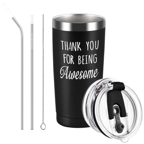 Regalo agradecimiento por ser increíble – Taza de viaje motivadora, ideal para cumpleaños, Navidad. Para hombres, colegas, amigos, profesores, jefes. Taza de acero inoxidable térmica.