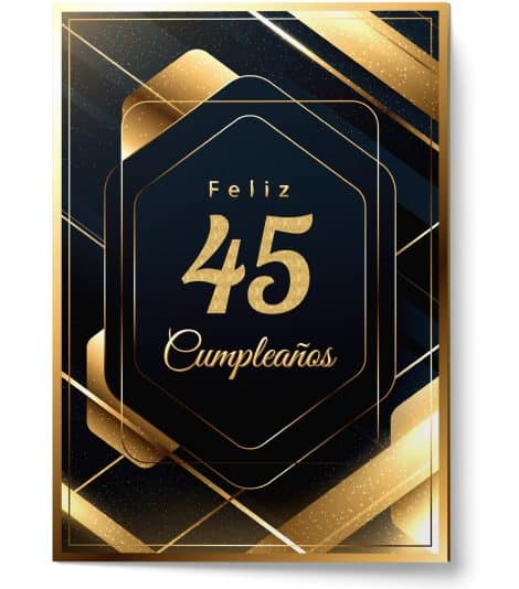 Set de Tarjetas de Cumpleaños Feliz para Él o Ella – Amplias y Espaciosas (A4 21×30 cm) – Incluye sobre (45 Años)