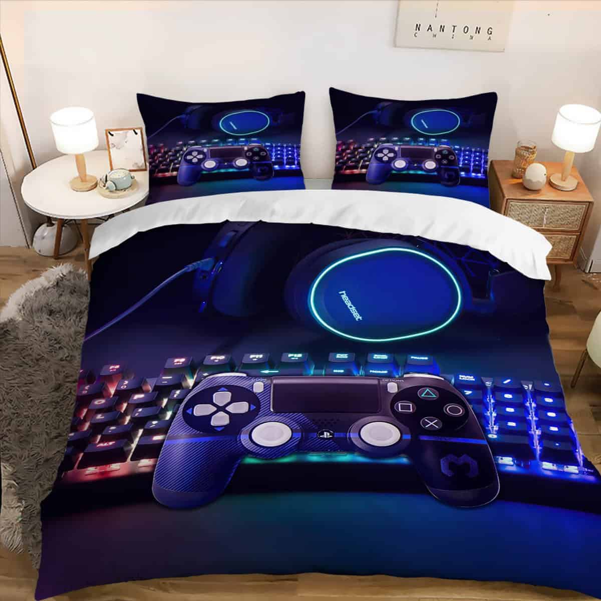 HOTRCR Gamepad DCL49a - Juego de ropa de cama para adolescentes y niños, diseño moderno de mando de videojuegos, ropa de cama de 135 x 200 cm