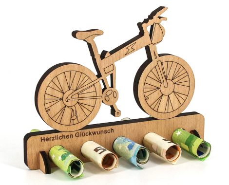 Paraphrased: Bicletapalooza – Dinero de Madera para Bici Eléctrica Original – Regalo para Ciclistas – Mountain Bike, Regalo de Madera dineral.