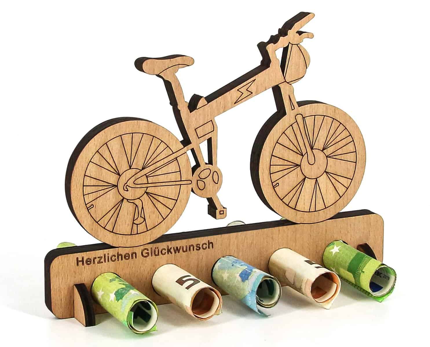 Giftota - Regalo de Dinero de Madera para Bicicleta eléctrica Original - Regalo de Dinero para Ciclistas - Bicicleta, Regalo de Bicicleta de montaña - Regalos de Madera - Regalos de Dinero para