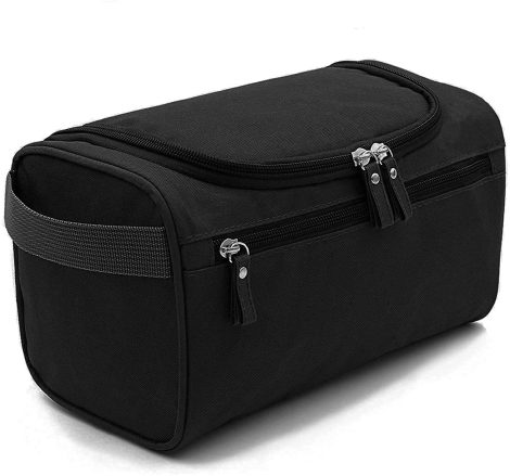 Bolsa de Aseo para Hombre: Neceser de Viaje con Gran Capacidad, Impermeable y Práctico, Negro.