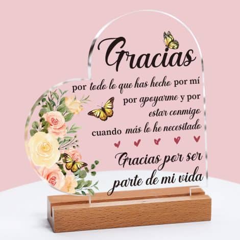 Regalos de Navidad para mujer, placa acrílica de regalo original para hombre, regalo de cumpleaños para amiga, regalos de Navidad para madres, muestra tu agradecimiento. Gracias.