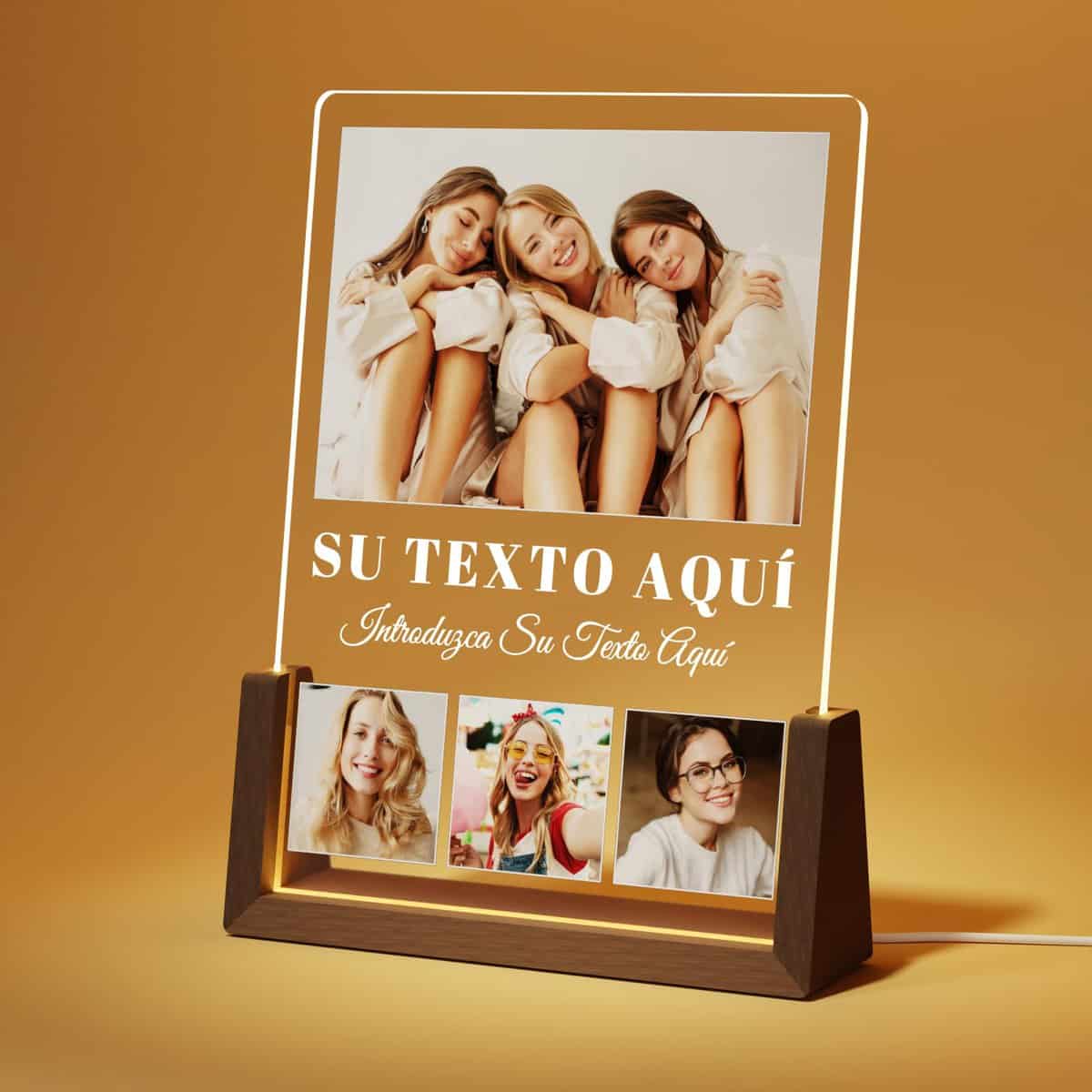 Giftove Lampara Personalizada con Foto - Regalos Originales para Mujer Amigas - Regalos Personalizados para Parejas Novio Novia - Ideas Regalos de Navidad Cumpleaños San Valentin