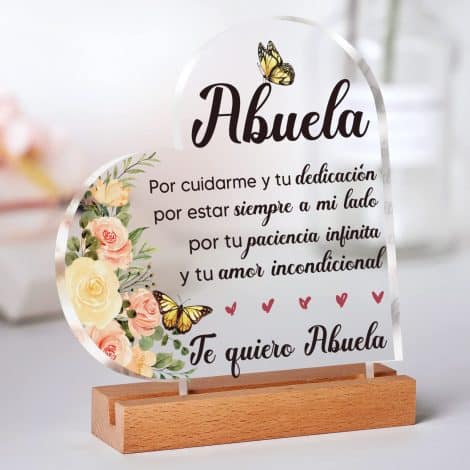 Regalo para la Abuela, Placa Acrílica Original para su Cumpleaños y otros Regalos inolvidables.