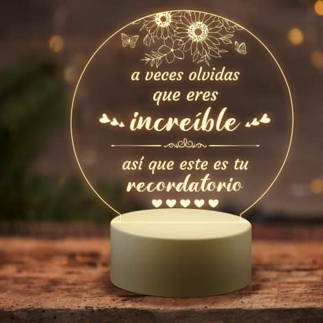 KAAYEE Original Gift for Women, Engraved Acrylic Night Light Birthday Gift Women, Original Gift for Man Mother Friend Sister Teacher Colleague (Friend-2) 
Regalo Original KAAYEE para Mujeres, Luz Nocturna Acrílica Grabada Regalo Cumpleaños Mujer, Hombre Madre Amiga Hermana Profesora Compañera (Amiga-2)