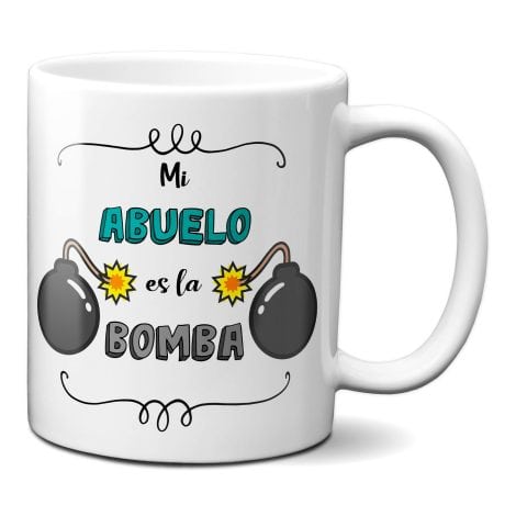 Taza Mi Abuelo es Genial – Regalo Original para Abuelos -Planetacase, Cerámica 330 mL.