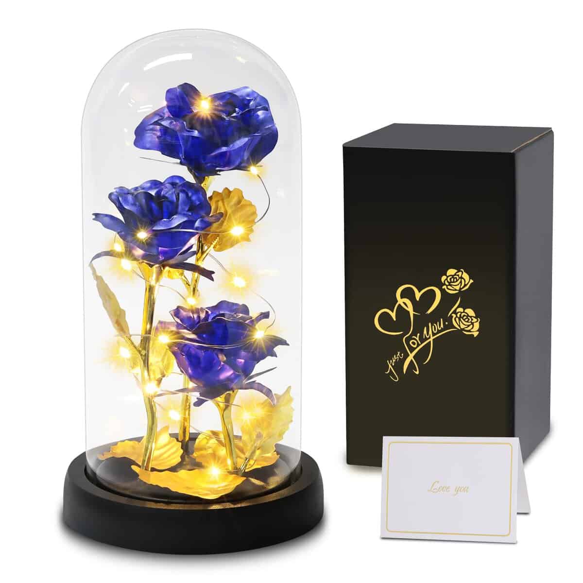 Regalos Para Ella,Regalos Para Mujeres,Rosa Eterna,Regalo de Rosa de Flores Artificiales para Mujeres Mamá Esposa, Flor de Rosa en Cúpula de Cristal, Regalo para Cumpleaños Aniversario Navidad