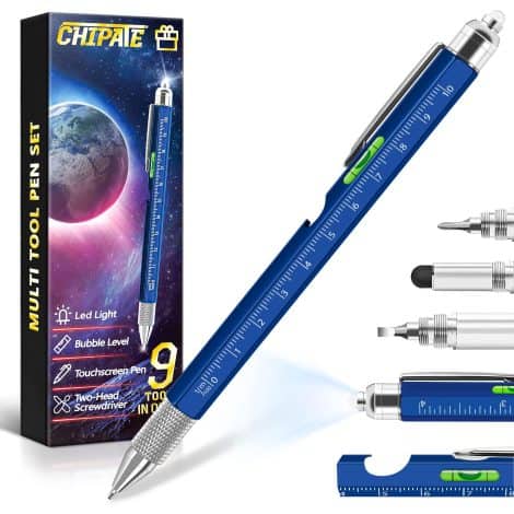 Chipate: Original gift for men, 9-in-1 multifunction pen – Gifts for men, technological gadgets, unique gift for dads/men/women/friend/mothers.