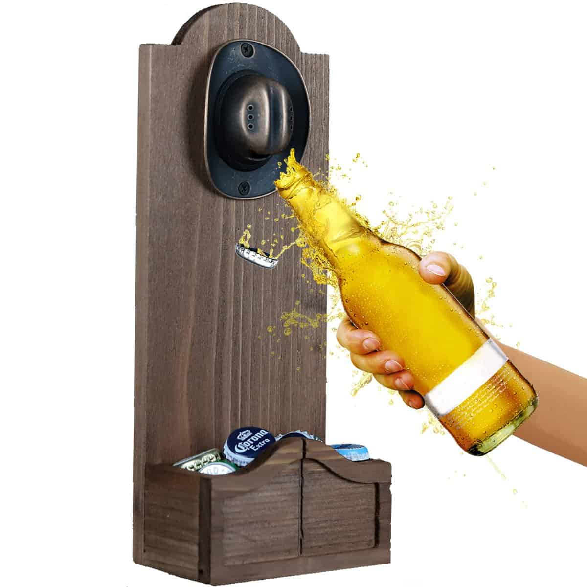 ZONSUSE Abridor Cerveza Pared,Abrebotellas Cerveza,Abrebotellas Pared,Colector con tapón de botella,Regalos Originales para Hombres Mujeres Padres Maridos Familia Amigos Cumpleaños Fiestas(Vaquero)