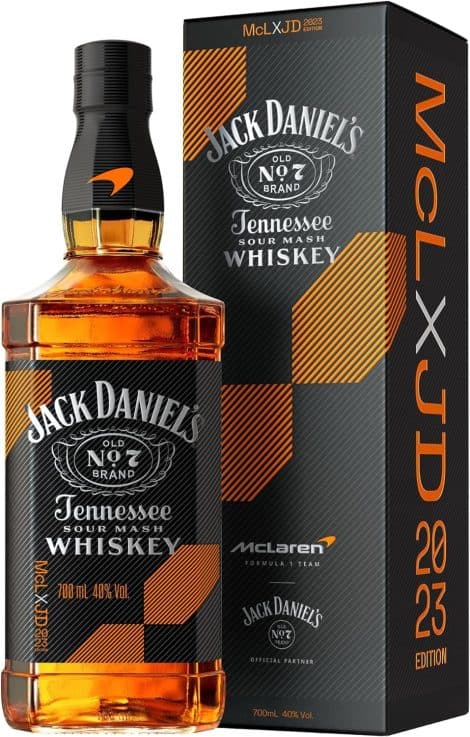 Whisky Jack Daniel’s Tennessee, 40% de Alcohol, Edición McLaren en Botella y Caja.