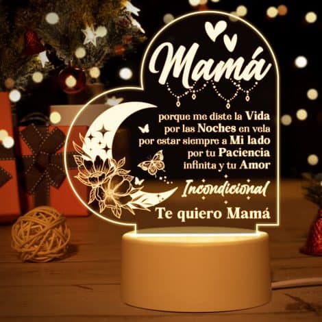 Lámparas nocturnas para obsequiar a mamá. Especial para el Día de la Madre, cumpleaños, Navidad y Thanksgiving.