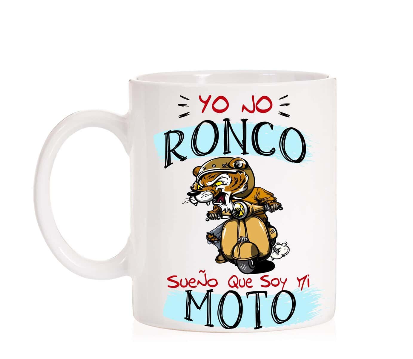 Taza Yo no ronco sueño que soy mi moto. Taza para los amantes de las motos que sueñan con su moto.