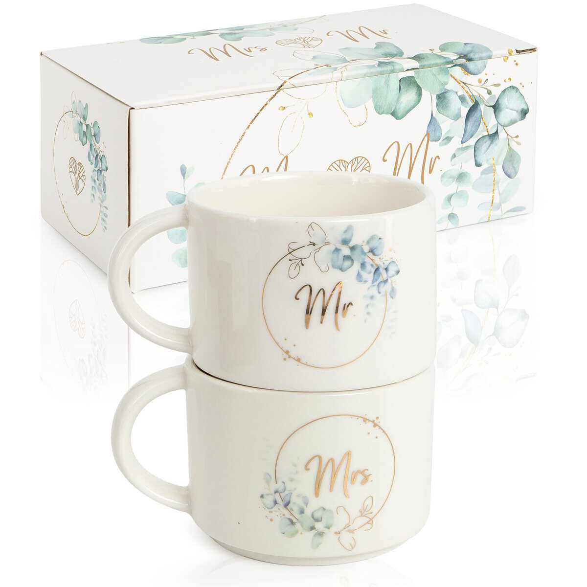 Wedding Tree Juego de 2 tazas para parejas - regalo de boda para los novios